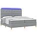 Letto a molle con materasso Grigio chiaro 200 x 200 cm Tessuto - Foto miniatura 3