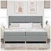 Letto a molle con materasso Grigio chiaro 200 x 200 cm Tessuto - Foto miniatura 5