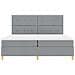 Letto a molle con materasso Grigio chiaro 200 x 200 cm Tessuto - Foto miniatura 8