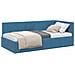 Cornice del letto ad angolo Blu 90 x 190 cm Velluto - Foto miniatura 3