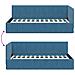 Cornice del letto ad angolo Blu 90 x 190 cm Velluto - Foto miniatura 9