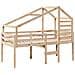 Letto a Soppalco con Tetto 90x190 cm Legno Massello di Pino - Foto miniatura 3
