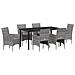 Set da Pranzo per Giardino con cuscino 7 pcs Grigio Poly Rattan - Foto miniatura 1