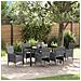 Set da Pranzo per Giardino con cuscino 7 pcs Grigio Poly Rattan - Foto miniatura 2