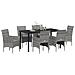 Set da Pranzo per Giardino con cuscino 7 pcs Grigio Poly Rattan - Foto miniatura 3