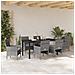 Set da Pranzo per Giardino con cuscino 7 pcs Grigio Poly Rattan - Foto miniatura 4