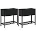 Fioriere da Giardino con Ripiani 2pz Nere 70x28x70cm Polyrattan - Foto miniatura 1