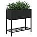 Fioriere da Giardino con Ripiani 2pz Nere 70x28x70cm Polyrattan - Foto miniatura 4