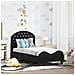 Struttura letto per bambini con testata Nero 70 x 140 cm - Foto miniatura 2