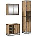 Set di mobili per il bagno con porta 3 pcs Rovere artigianale - Foto miniatura 1