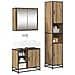 Set di mobili per il bagno con porta 3 pcs Rovere artigianale - Foto miniatura 3