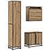 Set di mobili per il bagno con porta 3 pcs Rovere artigianale - Foto miniatura 9