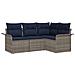 Set Divano da Giardino 4 pcs Grigio polyrattan - Foto miniatura 1
