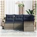Set Divano da Giardino 4 pcs Grigio polyrattan - Foto miniatura 3