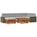 Set di divani da esterno 7 pcs Naturale e Grigio Chiaro - Foto miniatura 1