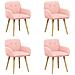 Sedie da pranzo 4 pcs Bouclé Rosa 59 x 57 x 85 cm - Foto miniatura 1