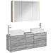 Set di mobili per il bagno 4 pcs Sonoma grigio - Foto miniatura 1