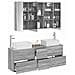 Set di mobili per il bagno 4 pcs Sonoma grigio - Foto miniatura 3