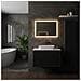 Set di mobili da bagno in stile moderno, beige opacoMobilesottolavabo da 60 cmMobilealto da 136 cm, Frontali scanalati - Foto miniatura 3