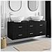 Set di mobili per il bagno 3 pz Nero 49,5 x 44,5 x 65 cm - Foto miniatura 3