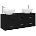 Set di mobili per il bagno 3 pz Nero 49,5 x 44,5 x 65 cm - Foto miniatura 1