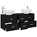 Set di mobili per il bagno 3 pz Nero 49,5 x 44,5 x 65 cm - Foto miniatura 8