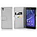 Custodia Compatibile Con Sony Xperia Z2 In Magnesio Bianco - Coperchio Protettivo In Ecopelle Testurizzata E Tasca Per Carte Di Credito - Foto miniatura 1
