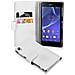 Custodia Compatibile Con Sony Xperia Z2 In Magnesio Bianco - Coperchio Protettivo In Ecopelle Testurizzata E Tasca Per Carte Di Credito - Foto miniatura 3