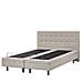 Letto Di Tessuto Imbottito Beige Regolabile Elettricamente 160 X 200 Cm Duke - Foto miniatura 9