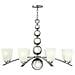 Lampadario A 8 Luci Multibraccio Finitura Nichel Lucido, Attacco E27 - Foto miniatura 2
