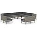 Set Divani Da Giardino 12 Pz Con Cuscini In Polyrattan Grigio - Foto miniatura 1
