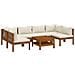 Set Divani Da Giardino 7 Pz Con Cuscini Crema In Legno Acacia - Foto miniatura 1