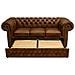Divano Chesterfield Letto Chesterfield First Class - 3 Posti - Cloudy Marrone Chiaro - Pelle - Foto miniatura 6
