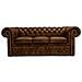 Divano Chesterfield Letto Chesterfield First Class - 3 Posti - Cloudy Marrone Chiaro - Pelle - Foto miniatura 7