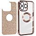 Cover Per Iphone 13 Pro Glitter Amovibile Silicone Gel Protecam Spark Rose Gold - Foto miniatura 4