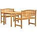 Set Da Pranzo Per Giardino 3 Pz In Legno Massello Di Teak - Foto miniatura 2