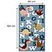 Tappeto Arredo E Gioco Antiscivolo Per Cameretta Bambini Disegno Dinosauri 80x150 Azzurro Topazio - Foto miniatura 4