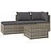Set Divani da Giardino 4 pz con Cuscini in Polyrattan Grigio - Foto miniatura 1