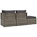 Set Divani da Giardino 4 pz con Cuscini in Polyrattan Grigio - Foto miniatura 4