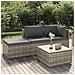 Set Divani da Giardino 4 pz con Cuscini in Polyrattan Grigio - Foto miniatura 8