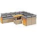 Set Divano Da Giardino 10 Pz Con Cuscini Beige In Polyrattan - Foto miniatura 1