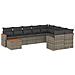 Set Divano da Giardino 10 pz con Cuscini Grigio in Polyrattan - Foto miniatura 1