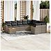 Set Divano da Giardino 10 pz con Cuscini Grigio in Polyrattan - Foto miniatura 8