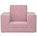 Divano per Bambini Rosa in Morbido Peluche - Foto miniatura 4