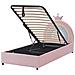 Letto Contenitore Per Bambini Corona Velluto Grisetot 90 X 200 Cm Con Contenitore Rosa - Foto miniatura 2