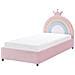 Letto Contenitore Per Bambini Corona Velluto Grisetot 90 X 200 Cm Con Contenitore Rosa - Foto miniatura 4