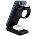 Stazione Di Ricarica 3 In 1 Da 15w. Base Di Ricarica Wireless Qi Per 2 Smartphone, Auricolari E Apple Watch. - Foto miniatura 2