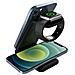 Stazione Di Ricarica 3 In 1 Da 15w. Base Di Ricarica Wireless Qi Per 2 Smartphone, Auricolari E Apple Watch. - Foto miniatura 4
