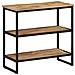 Tavolo Consolle 70x35x70 Cm In Legno Massello Di Mango Grezzo - Foto miniatura 2