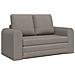 Divano Letto a Pavimento 2 in 1 Tortora 148x71x83 cm Tessuto - Foto miniatura 1